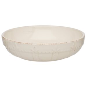signature housewares sorrento collection 8-inch stoneware pasta bowl, ivory antiqued finish