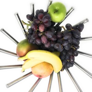 Modern Rotating Fruit Basket, Stainless Steel, by HomeSimple