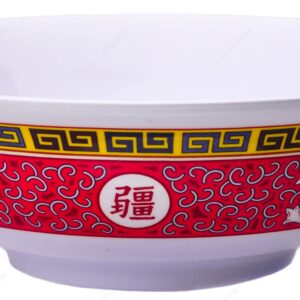 Melamine Oriental Pho Noodle Soup Bowl, 52 Ounce, Longevity Design, Set of 4