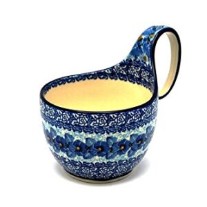 Polish Pottery Loop Handle Bowl - Unikat Signature U3639