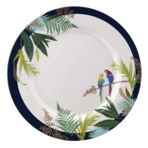 Sara Miller London for Portmeirion Parrot Collection 11 Inch Melamine Dinner Plates - Set of 4