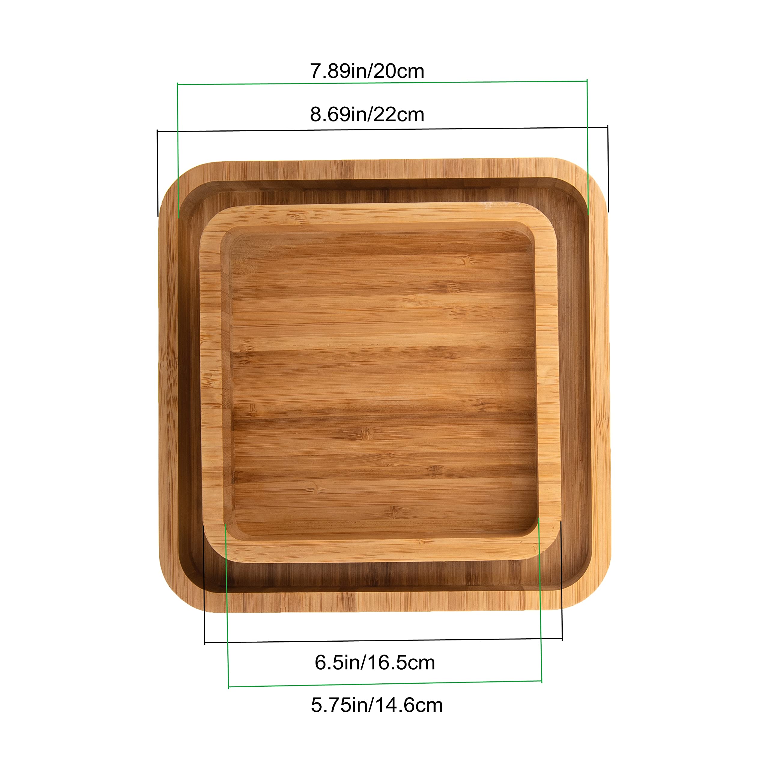 Plutreas Bamboo Pistachio Snack Bowl Nut Bowl with Shell Storage, Double Dish Pistachio Pedestal for Nuts, Peanut