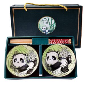 ceramic rice bowls set, lovely panda bowl serving soup rice, as a good gift (2)