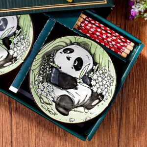 Ceramic Rice Bowls set, Lovely Panda Bowl Serving Soup Rice, As a Good Gift (2)