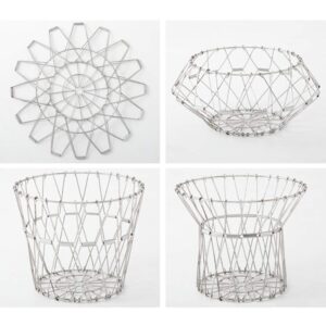 Storage Basket Multivariate Fruit Basket Bowl Countertop Deformable Stainless Steel Fruit Storage Basket Wire Bowl Multipurpose for kitchen Living room bathroom room Dining Room Bedroom or Coffee Shop