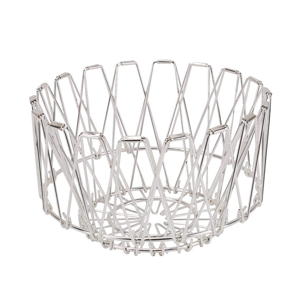 Storage Basket Multivariate Fruit Basket Bowl Countertop Deformable Stainless Steel Fruit Storage Basket Wire Bowl Multipurpose for kitchen Living room bathroom room Dining Room Bedroom or Coffee Shop