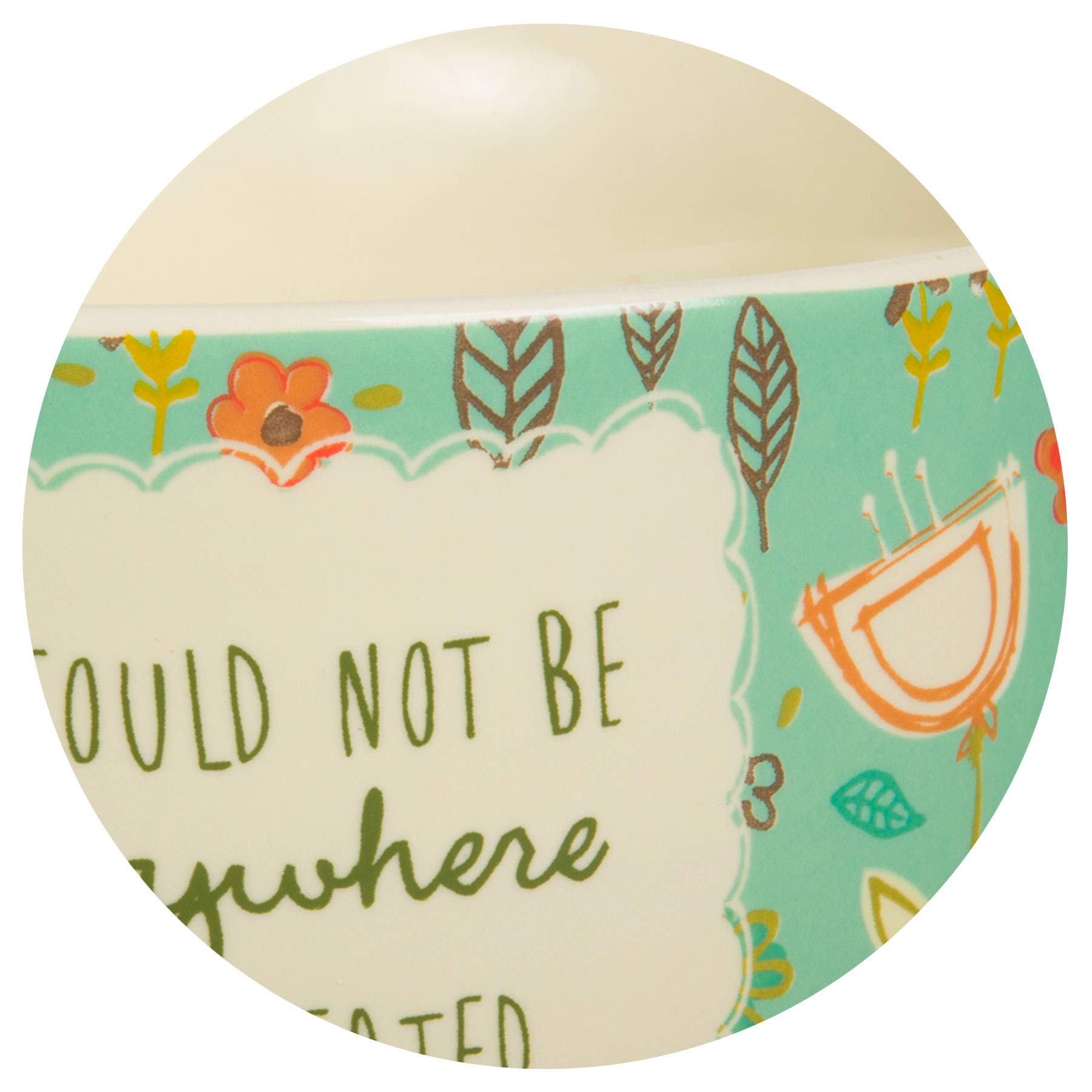 Pavilion Gift Company "A Mother's Love-God Could Not Be Everywhere so He Created Godmothers" Floral Soup Bowl Mug, Teal, 17 oz