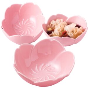 jusalpha 4 packs- large 16.5 oz cherry blossom series porcelain serving bowls, cereal bowls, soup bowls, salad bowl, cereal, pasta, desserts and daily use - bowl 005 (pink)