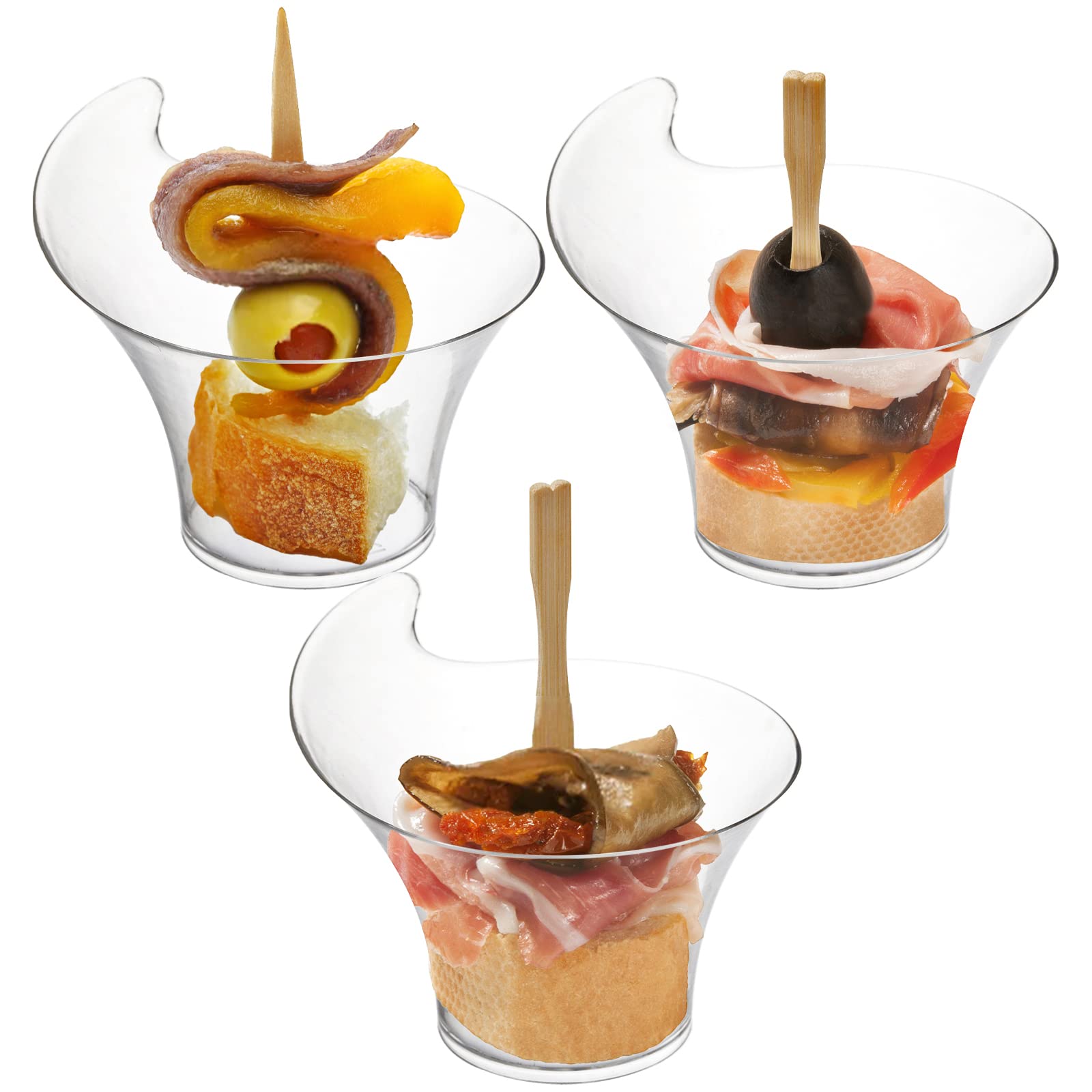 Nicunom 100 Pack Mini Dessert Cups with Spoons, 3.5 Oz Plastic Dessert Cups Clear Parfait Appetizer Cup, Small Serving Bowl for Ice Cream Mousse Tasting Party Sample Appetizers