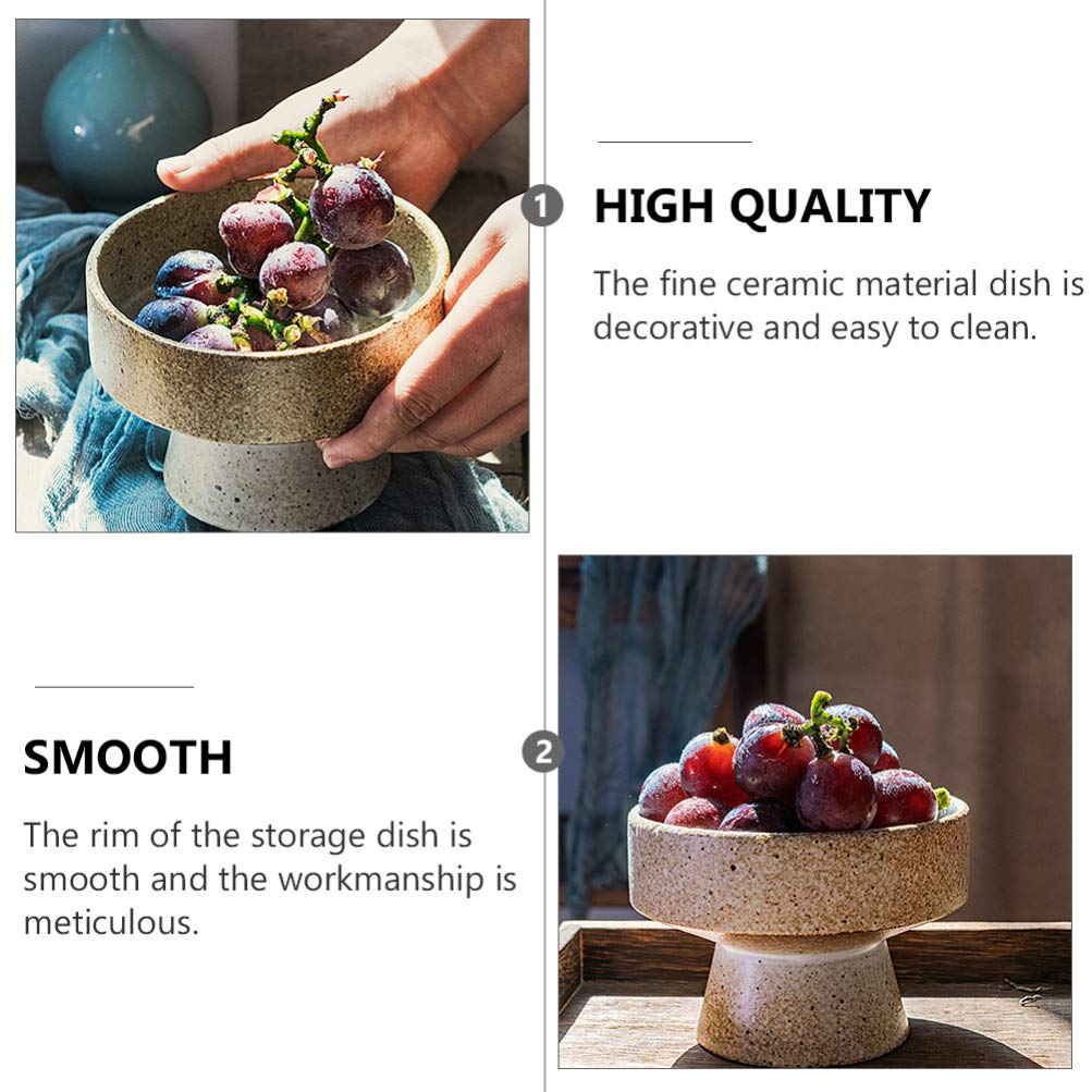 Cabilock Ceramic Pedestal Fruit Bowl Decorative Fruit Bowl Holder Dessert Display Stand for Kitchen Counter Centerpiece Table Decor Serving Fruit Tray