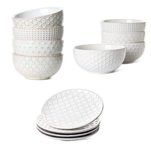 le tauci 6 inch bowls set of 4 + 7 inch bowls set of 4 +8 inch plates set of 4