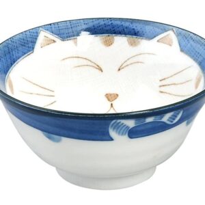 JapanBargain, Japanese Porcelain Bowl Rice Bowl Soup Bowl Made in Japan, Maneki Neko Smiling Cat Pattern (2, 6 inch)