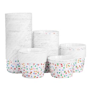 cabilock 100pcs paper ice cream cups disposable dessert bowls with dots paper cake baking cup party supplies