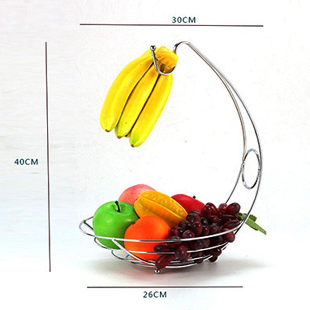 MagiDeal Unknown Chrome Banana Hanger Fruit Bowl Tree Holder Basket Stand Hook kitchen