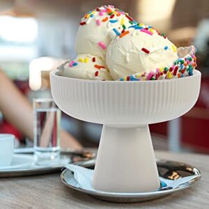 DOITOOL Snack Bowl Footed Dessert Cups Ice Cream Cup Ceramic Sundae Bowls Serving Bowls Dish for Appetizer Parfait Fruit Salad Pudding Snack Ice Cream Bowl