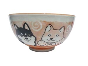 japanese shiba dog red 6.3 inches diameter large rice bowl donburi soup noodle or serving bowl multipurpose bowl chawan from japan