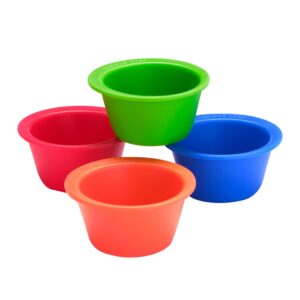 curious chef 4-piece silicone pinch bowl set for kids, dishwasher safe, made with bpa-free plastic, real cooking, and baking kitchen tool