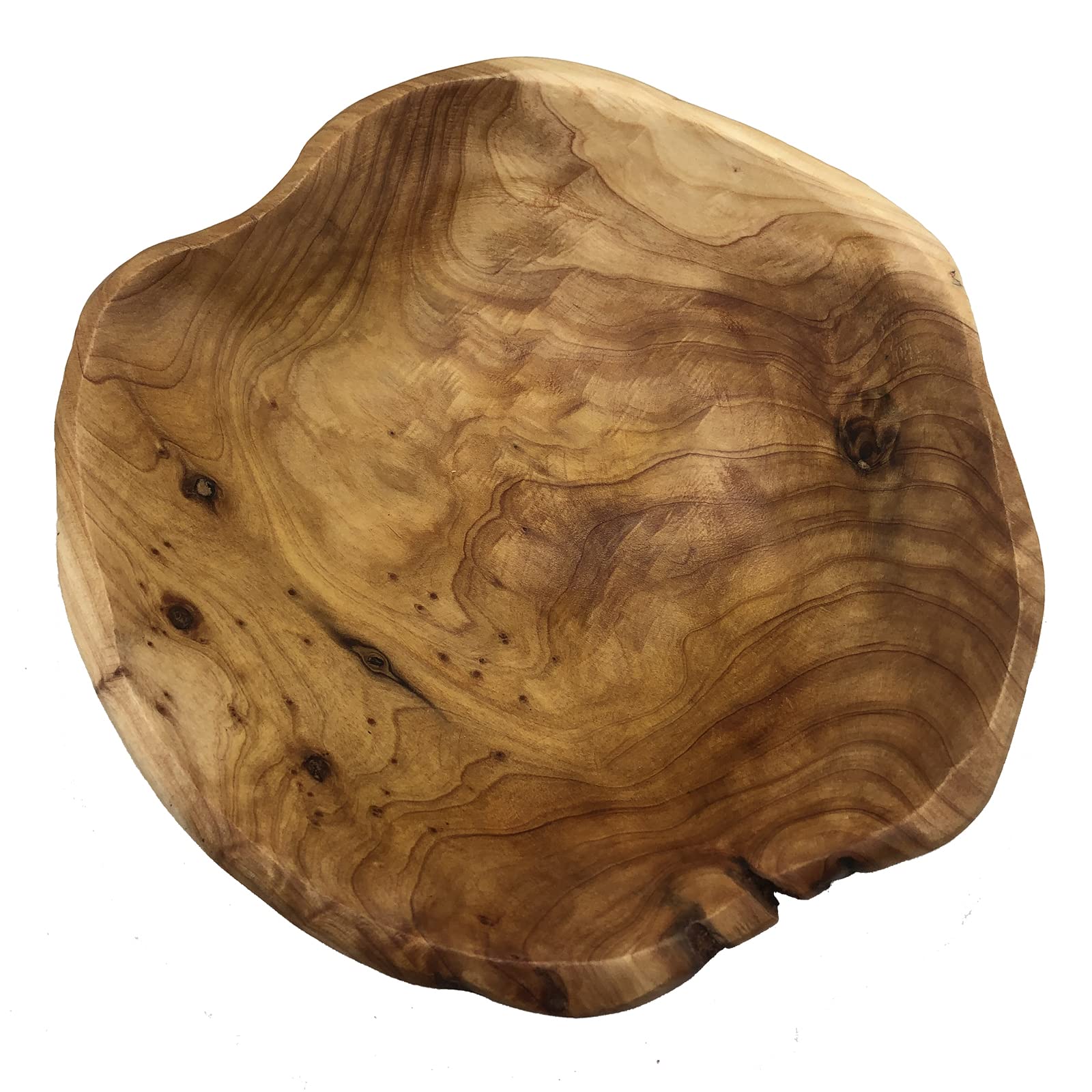 KIDYBELL Wooden bowl(10-12in),Handmade Natural Root Carving Bowl Fruit Salad Bowl