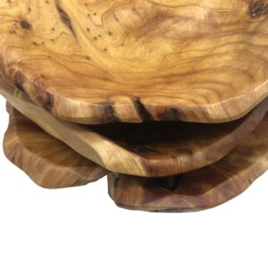 KIDYBELL Wooden bowl(10-12in),Handmade Natural Root Carving Bowl Fruit Salad Bowl