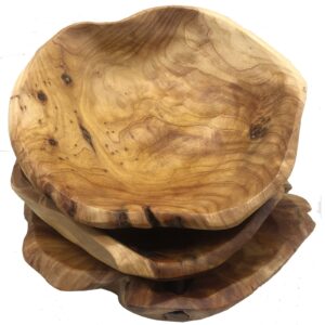 KIDYBELL Wooden bowl(10-12in),Handmade Natural Root Carving Bowl Fruit Salad Bowl