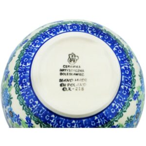 Polish Pottery 5½-inch Bowl made by Ceramika Artystyczna (Pretty In Blue Theme) + Certificate of Authenticity