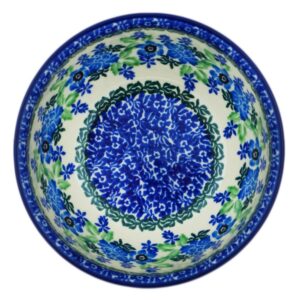 Polish Pottery 5½-inch Bowl made by Ceramika Artystyczna (Pretty In Blue Theme) + Certificate of Authenticity