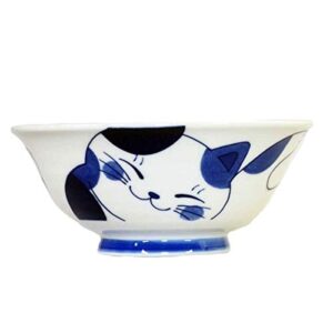 japanese cute cat design 7.48 inches soup ramen noodle or serving bowl mike from japan