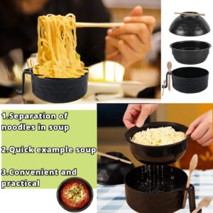 Wellcun Ramen Cooker Microwave Ramen Bowl Set, Bowl and Chopstick Spoon Ramen Noodle Cooker College Dorm Room Essentials Rapid Ramen Cooker Bowl Portable Gifts for Girls Boys Apartment