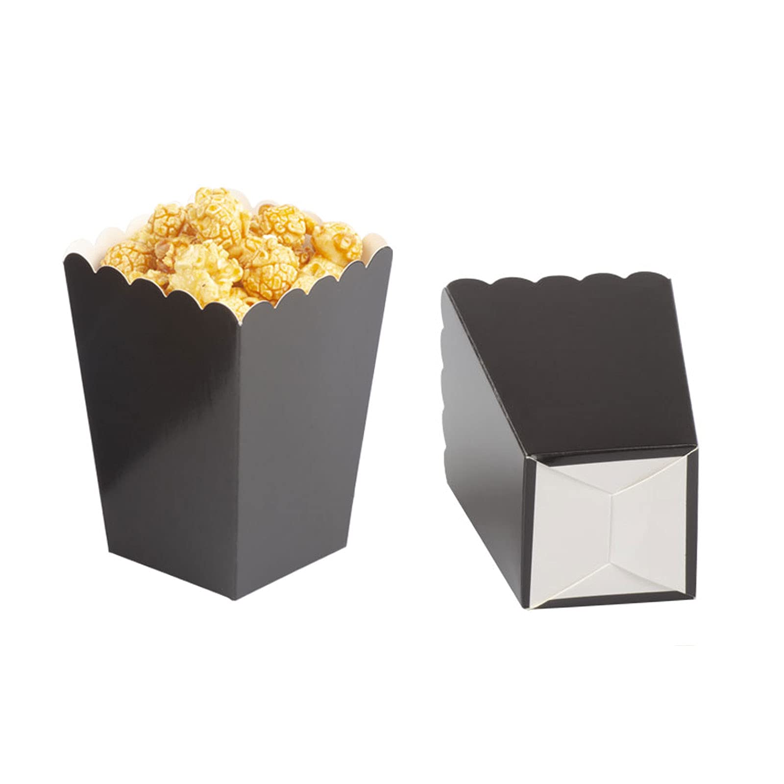 Aimto Black Popcorn Boxes Cardboard Popcorn Favor Containers,Pack of 24