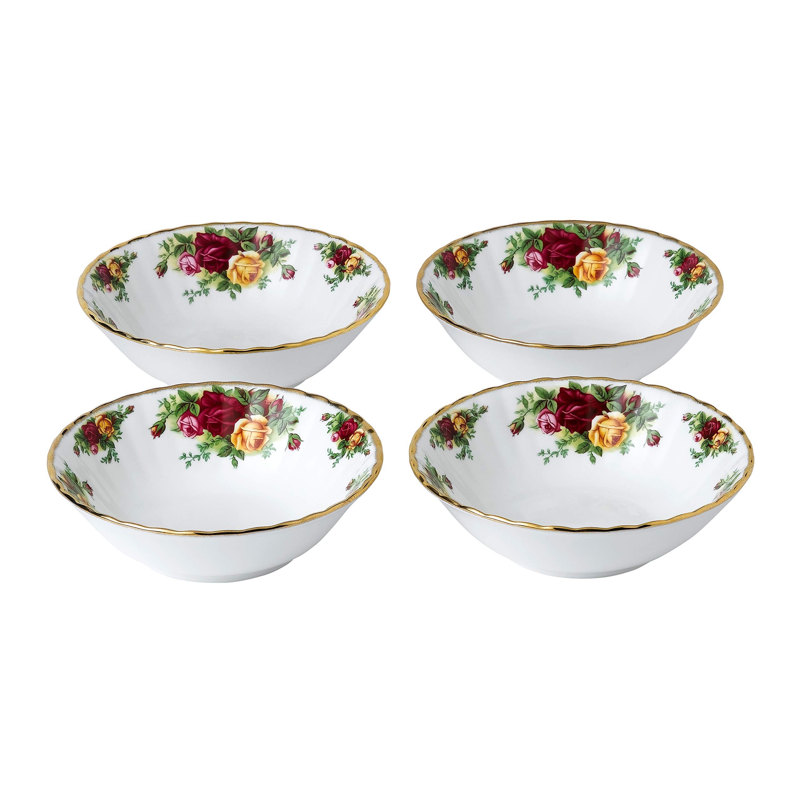 Royal Albert Old Country Roses Bone China Bowls 4pc Set, 6.2"