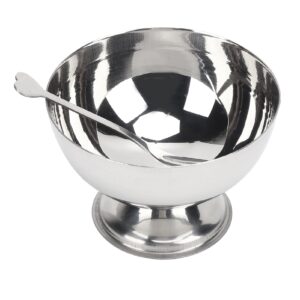 topincn metal bowl, stainless steel bowl short footed medium small size stainless steel for serving ice cream for dessert snacks