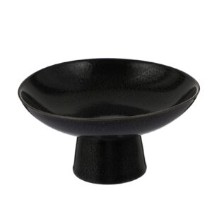 angoily footed bowl ceramic bowl vintage fruit bowl holder dessert display stand serving fruit tray for kitchen counter centerpiece table decor black