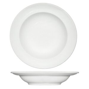 fortessa fortaluxe superwhite vitrified china dinnerware, cassia 9-inch rim soup bowl, set of 6