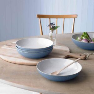 Denby Elements Blue Pasta Bowls Set of 4