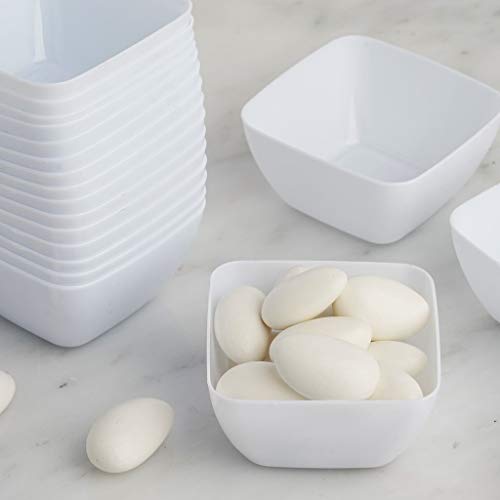 BalsaCircle 90 pcs 2 oz White Plastic Mini Bowls - Disposable Wedding Party Catering Tableware