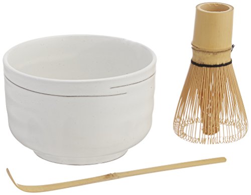 Happy Sales Tea Ceremony Set Bowl and Whisk White