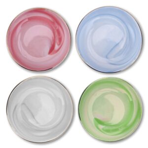 VanEnjoy 3.1 inch Colorful Marble Pattern Ceramic Soy Sauce Dipping Bowls Plates Serving Dishes Condiment Dish - Set of 4