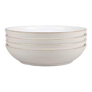 denby natural canvas pasta bowl set, cream, set of 4