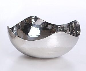 james scott candy dish bowl - hammered stainless steel wave bowl, 6-inch - multipurpose for bathroom, kitchen, dining - fruit, candy, salad, snacks, accessories
