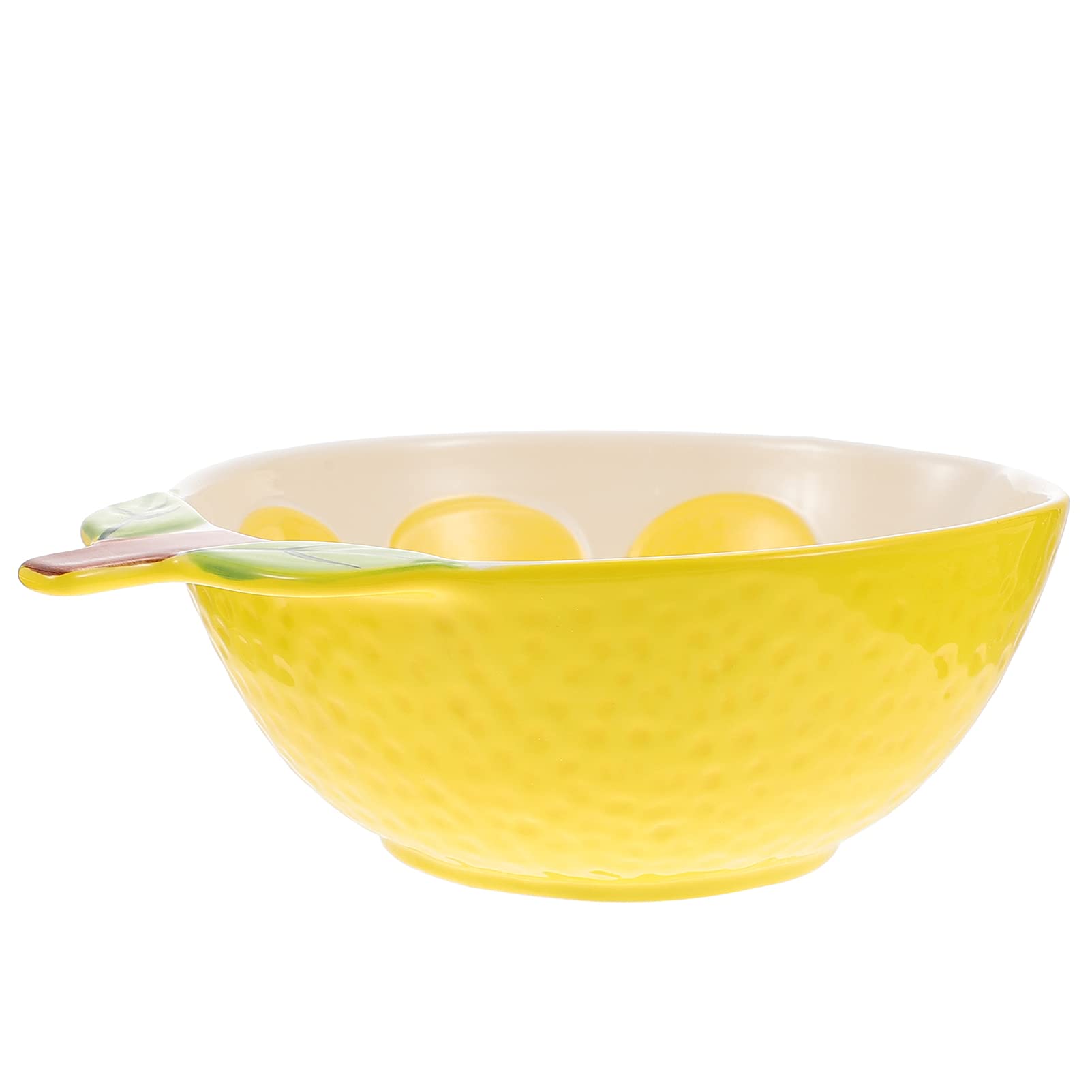 VOSAREA Cereal Container practical small glass bowls ceramic fruit salad bowl storage bowl lemon shape dessert chocolate pasta bowls ice cream pho bowls bowl ceramic bowl (yellow) Plates