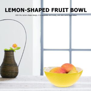 VOSAREA Cereal Container practical small glass bowls ceramic fruit salad bowl storage bowl lemon shape dessert chocolate pasta bowls ice cream pho bowls bowl ceramic bowl (yellow) Plates