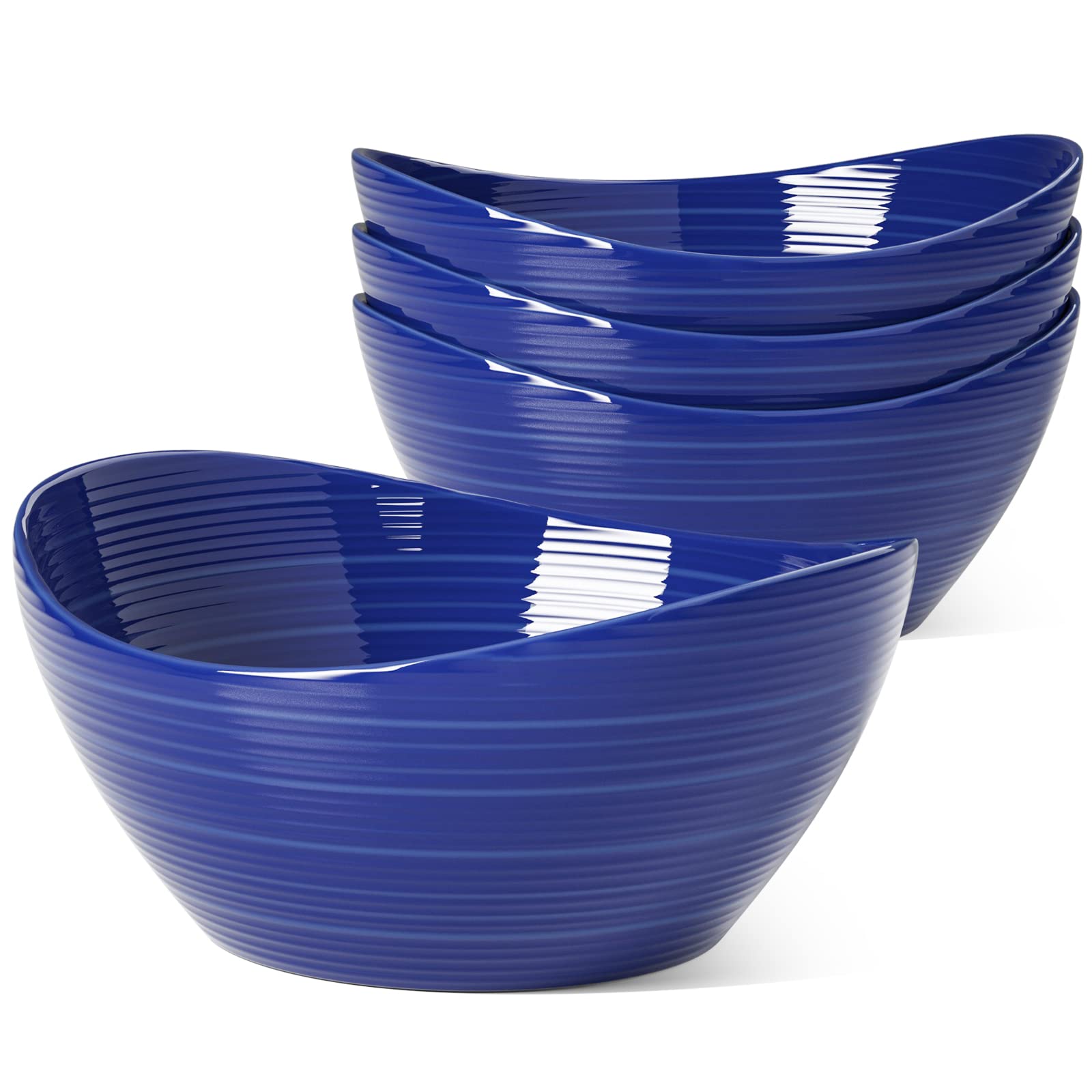 LE TAUCI Large Cereal Bowls 30 OZ, Ceramic Bowls Set for Salad Soup Rice Desserts, Kitchen Serving bowl, Oven Dishwasher & Microwave Safe - 7.5 inch, Set of 4, True Blue