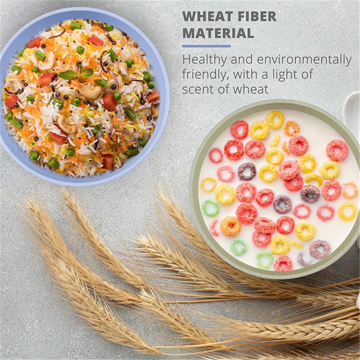 4 Wheats Straw Bowls Stylish Small Bowls Microwave Safe Bowls Set Strong and Unbreakable for Dinner Rice Dessert Snacks Noodles Cereal and More Microwave Freezer and Dishwasher Safe