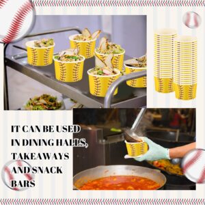 Zubebe 200 Pcs Softball Baseball Ice Cream Bowls 9 oz Softball Snack Bowl Soup Cup Serving Dishes Disposable Paper Food Tasting Cups Baseball Softball Party Supplies Game Day Decorations Dessert Cups