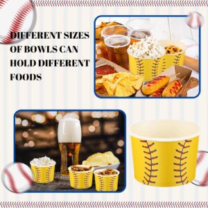 Zubebe 200 Pcs Softball Baseball Ice Cream Bowls 9 oz Softball Snack Bowl Soup Cup Serving Dishes Disposable Paper Food Tasting Cups Baseball Softball Party Supplies Game Day Decorations Dessert Cups