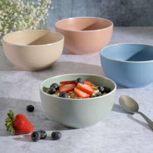 Spice by Tia Mowry Creamy Tahini Stoneware Cereal Bowl Set, Assorted, 4-Piece