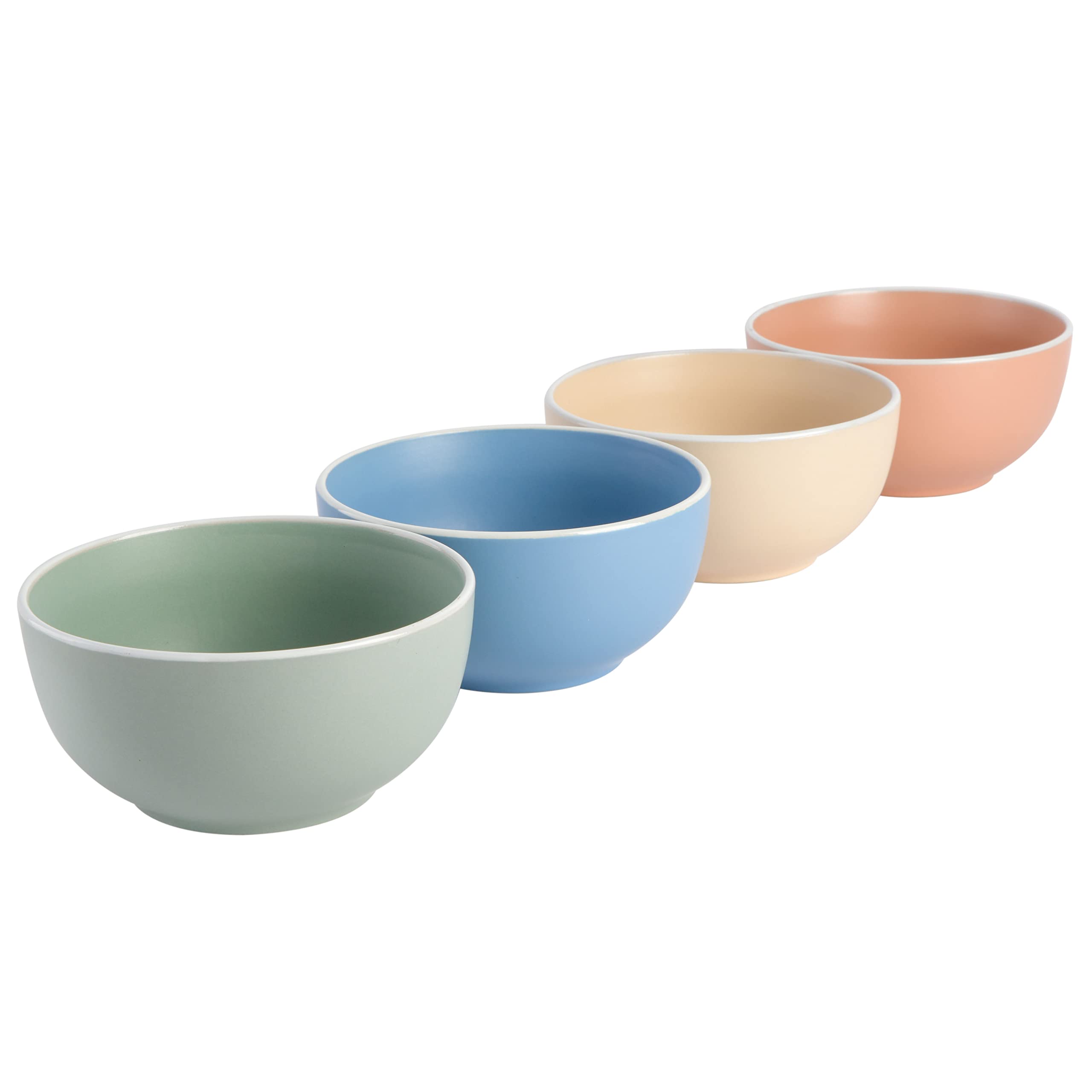 Spice by Tia Mowry Creamy Tahini Stoneware Cereal Bowl Set, Assorted, 4-Piece