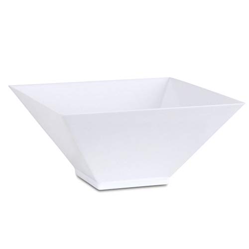 Blue Sky Plastic Salad Bowl | White | Square | 1 Pc.