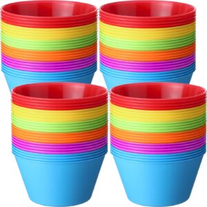 24 pcs kids plastic bowls set unbreakable 24 oz cereal bowls plastic snack bowls microwave dishwasher safe colorful bowls for toddler small children salad dessert fruit soup bowls bpa free, 6 colors