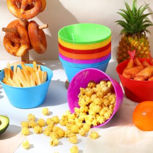 24 Pcs Kids Plastic Bowls Set Unbreakable 24 oz Cereal Bowls Plastic Snack Bowls Microwave Dishwasher Safe Colorful Bowls for Toddler Small Children Salad Dessert Fruit Soup Bowls BPA Free, 6 Colors